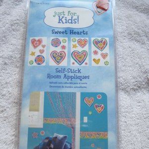 Just For Kids Sweet Hearts Self Stick Room Appliques Pre Cut Reusable Stickers